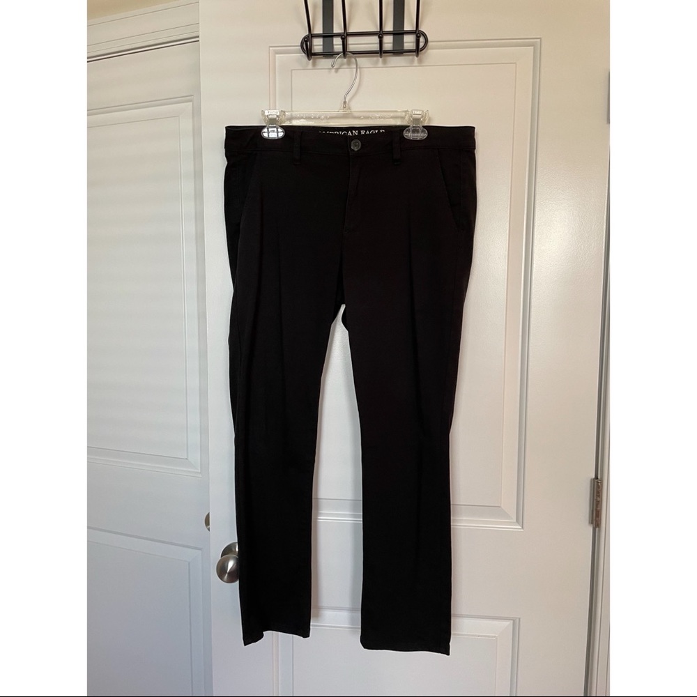 American Eagle black skinny trouser pants size 14 short super stretch
